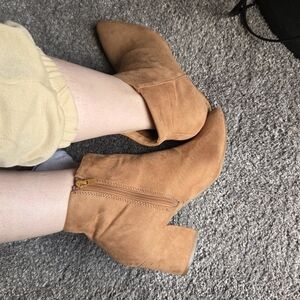 Soda Tan Suede Ankle Booties